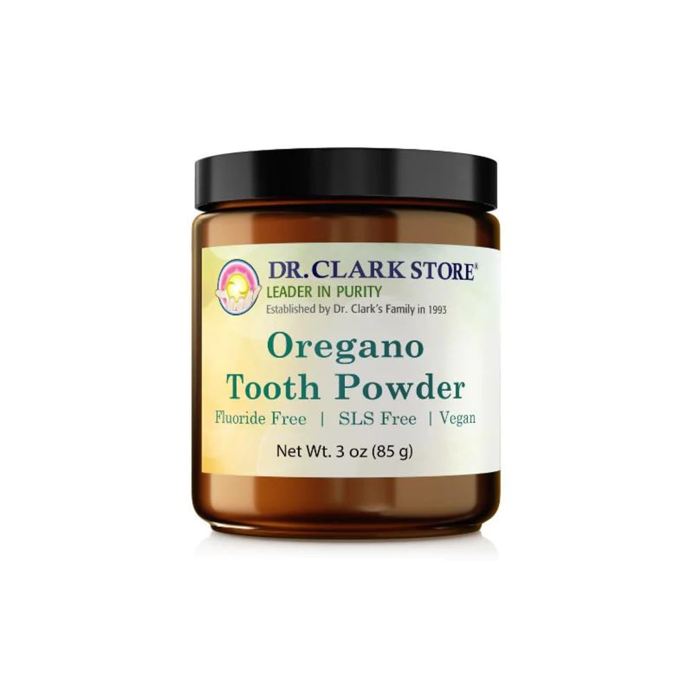 Dr. Clark Orégano Dente Pó – 3 onças, Saúde Oral Natural & Dente Whitening Fórmula