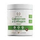 Colostrum de grama e pó de colagénio, saúde da tripa, cabelo, pele e suporte conjunto, Colostrum de bovino da Nova Zelândia, Peptídeos de colágeno hidrolisados, 300mcg Biotina, feijão de baunilha, 28 serviços