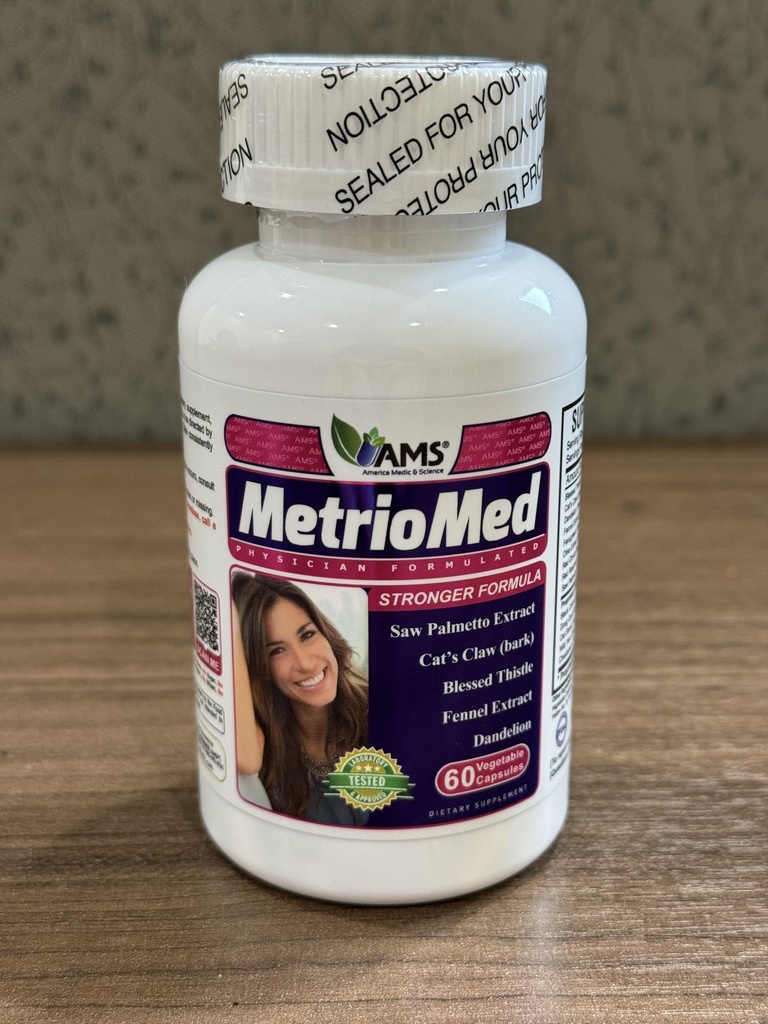América Medic & Science MetrioMed 60 Cápsulas Suplemento de Fertilidade para Mulheres Pílulas Orgânicas com Cohosh Preto, Chasteberry e Red Clover Herbs