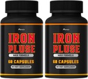 (2 Pack) Cápsulas IronPulse Fórmula Max, Cápsulas de suporte IronPulse Max, Pílulas de pulso de ferro, Pílulas IronPulse, Pílulas de suporte de pulso de ferro, Pacote de 2