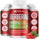 Suplemento Berberine Premium, 150 Cápsulas – Fornecimento de 50 dias, 1500mg Berberine por serviço, Berberine HCI, Feito de 100% puro & natural Ingredientes, Não-GMO, Gluten-Free.