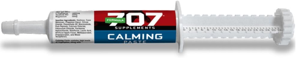 Fórmula 707 Calming Equine Paste, 2 Servings – Fast-Acting L-Tryptophan Suporta Calma e Foco para Cavalos Nervosos