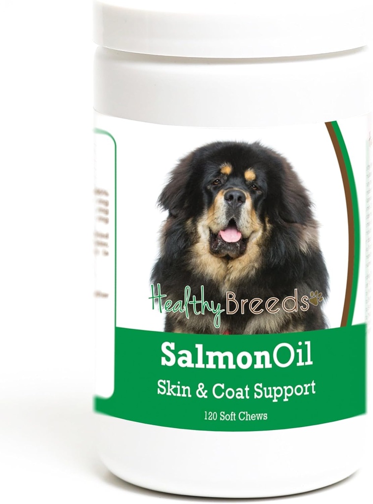 Raças saudáveis Tibetano Mastiff Salmão óleo macio Chews 120 Conde