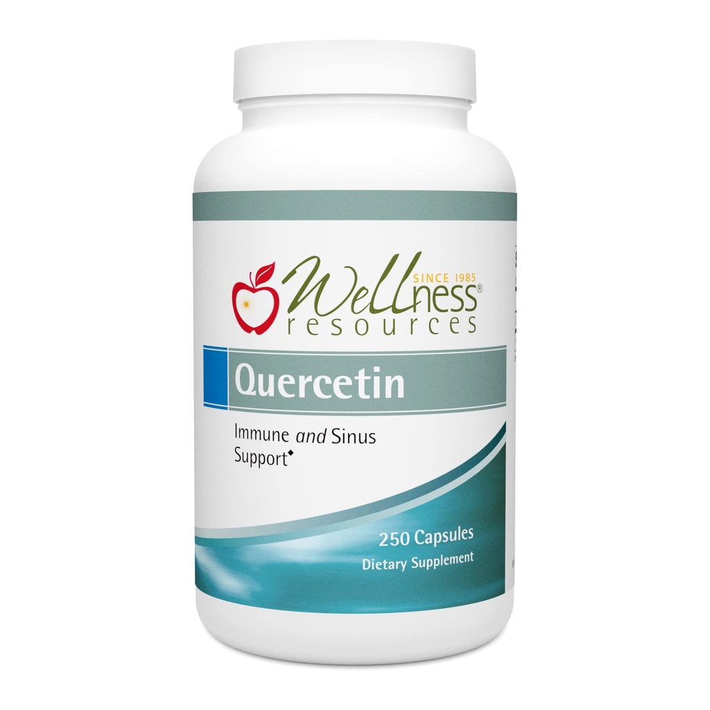 Wellness Resources Quercetin - Imune, Sinus e Alergia Suporte 1000mg por Serviço - (250 caps/125 Servings) Vegan, Não-GMO