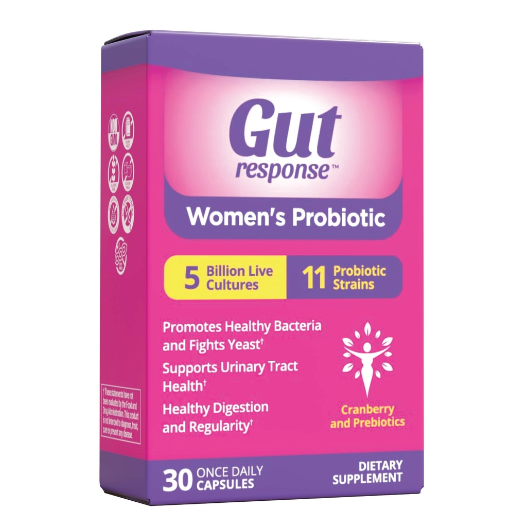 Probiótico das mulheres, retarda o envelhecimento digestivo, impulsiona o sistema imunológico, suporta UT & saúde feminina, extrato de cranberry, não-GMO, sem glúten e soja livre, 5 bilhões de UFC, 30 cápsulas