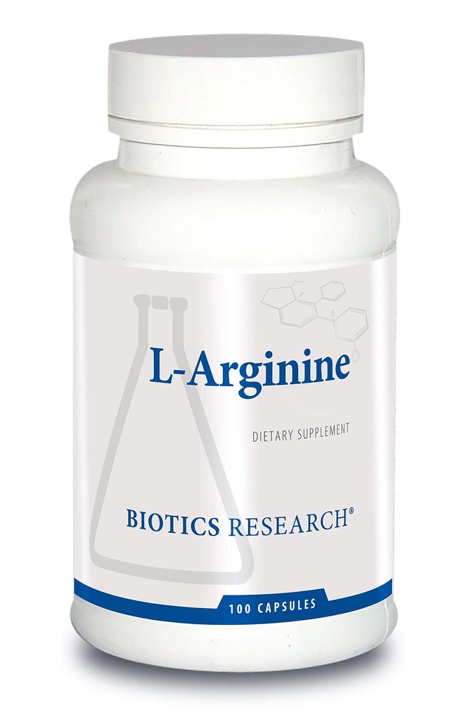 Biotics Research L Arginina, Aminoácido importante, Bloco de construção para músculos, Desempenho do exercício, Suporte de tecido conectivo, Booster de óxido nítrico, Suporta Saúde Cardiovascular, 100 Cápsulas