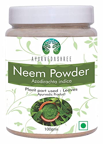 Neem Leaf Powder 100 Gm (Azadirachta Indica) Wild Crafted Neem Leaf Powder (Pé de Folha) Muito amargo Neem Supplement for Skin Hair and Detox (Não GMO), Gluten Free, Vegan