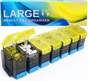 Organizador de comprimidos extra grande 2 vezes por dia – XL Pill Box 7 dia com grandes compartimentos AM / PM – se encaixa grandes vitaminas, suplementos e pastilhas, para 7 ou 14 dias de uso, código de cores, sênior-amigo, sem derramamentos