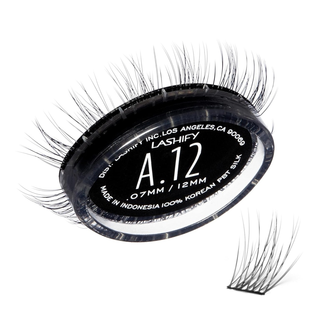 Lashify Amplificar 12mm GossamerDIY Extensões de pestanas Refil, Preto, Fácil Falso Cílios para um olhar natural