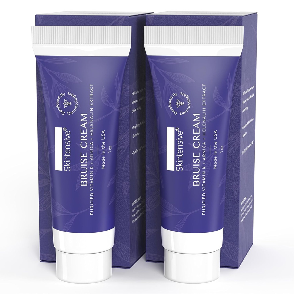 SKINTENSIVE Arnica Bruise Creme para pele fina - Hidratante, Vitamina K C e E, Renovação da pele, 1 oz (2 embalagem)