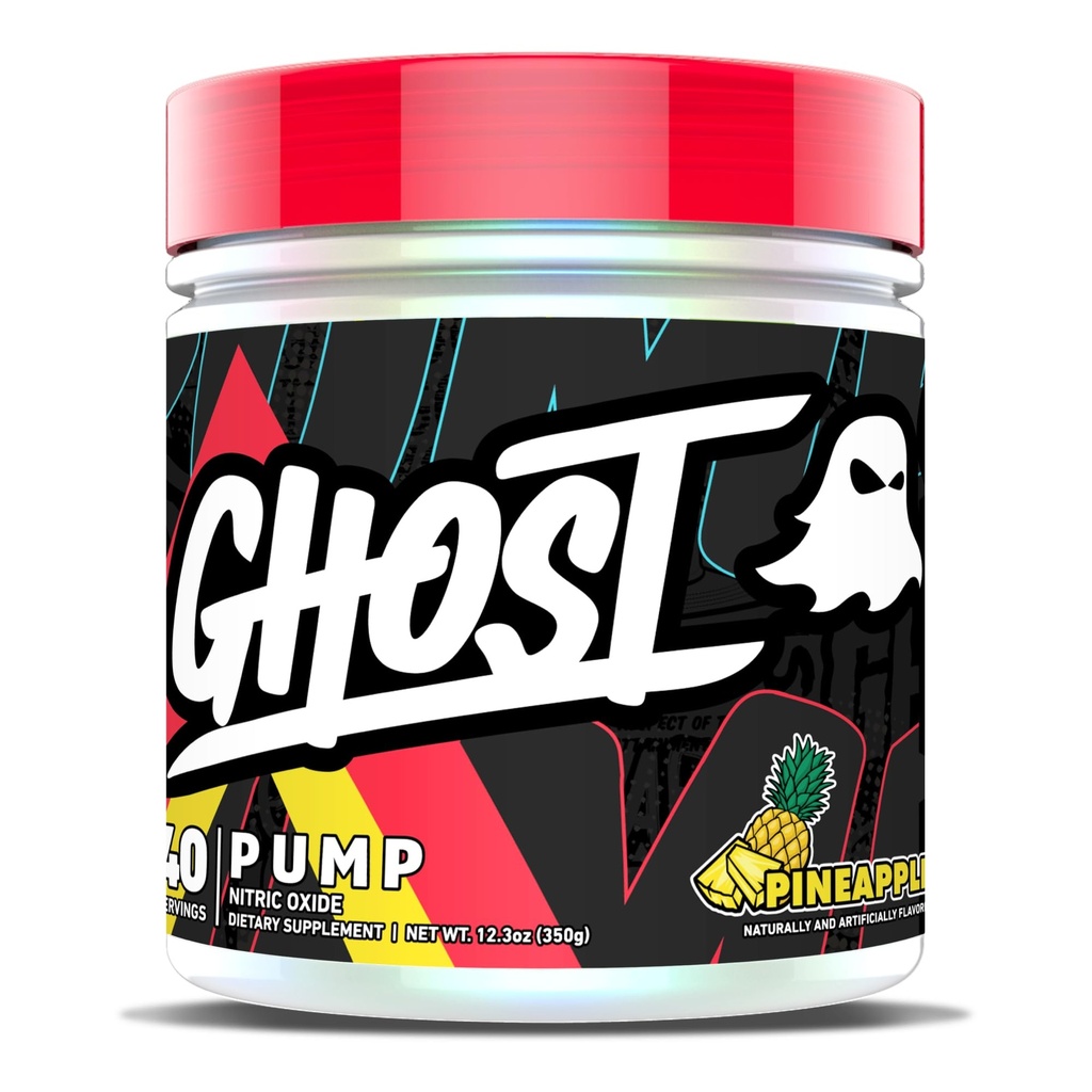 Bomba GHOST Pó de óxido nítrico, Abacaxi - 40 Servões - Suplementos pré-trabalho sem açúcar & Stim-Free - L-Citrulina, Nitrato de arginina & L-Glutationa - Soy & Gluten-Free, Vegan
