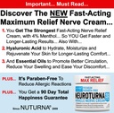 Creme de alívio de nervos para neuropatia - Premium Creme de nervos 3X Ação para alívio direcionado e conforto de nervos - Força máxima com 4% Menthol, Arnica, HSH para pés mãos Pernas dedos e costas - 2 Oz