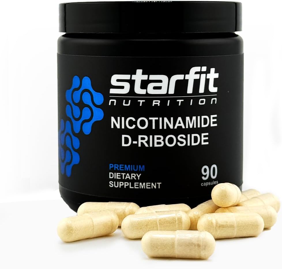 STARFIT - Nicotinamida D-Riboside, Booster NAD+, Energy & Focus Supplement, Suporte Celular Antienvelhecimento, 90 Cápsulas
