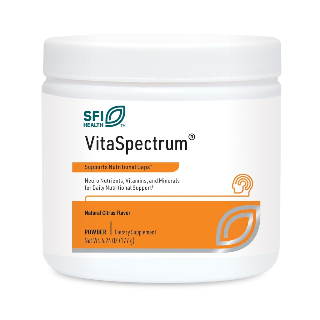 Klaire Labs SFI Health VitaSpectrum Powder for Kids - Multivitamina/Mineral Diária Infantil com 23 Nutrientes Essenciais - Citrus Flavor - Sem Cobre, Ferro, Glúten ou Caseína (30 Servings, 171 Grams)