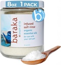 Baraka Infundida Sea Salt Neti Pot - Sinus Rinse & Nariz Cleaner, Óleo Essencial Infundido com Virginia Cedarwood, Palmarosa, Green Myrtle, Fir Balsam & Rosemary, 8 oz (1 pacote)