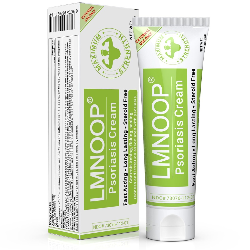 Creme de Psoríase, creme hidratante de tratamento de força máxima para Psoríase, Dermatite, Erupção cutânea, Anti-Itch, Vermelhidão, Flaking, Escala, Alívio de ação rápida para irritada, Pele seca