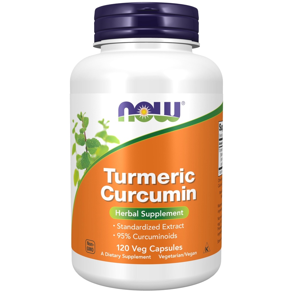 Now Foods Supplements, Curcumina Turmérica, Derived from Turmeric Root Extract, Herbal Supplement, 120 Veg Cápsulas