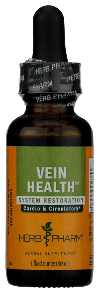 Herb Pharm Vein Health Fórmula líquida de ervas para suporte cardiovascular e sistema circulatório, 1 Fl Oz