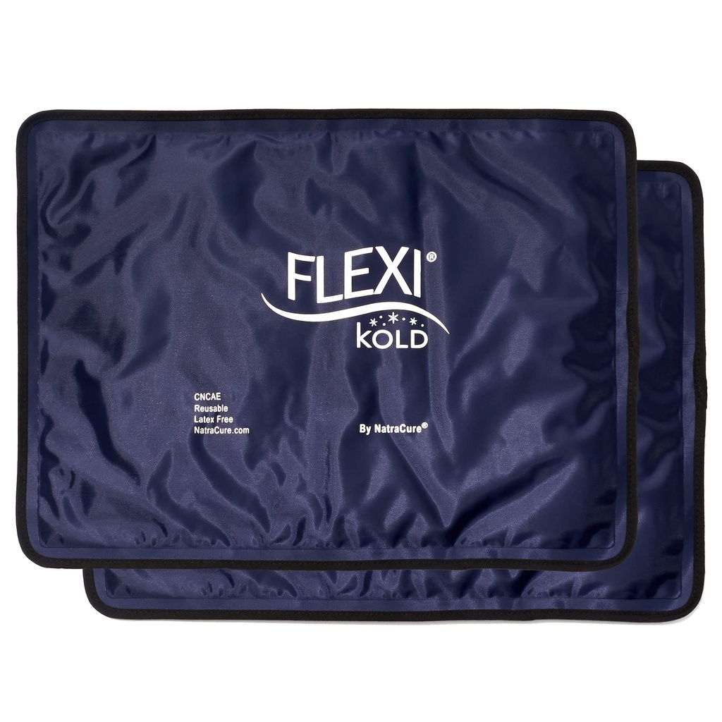 2 Pacotes de Gelo FlexiKold Gel (Padrão Grande: 10,5" x 14,5") - Embalagem fria reutilizável para lesões, para alívio da dor nas costas, almofada de alívio de enxaqueca, após cirurgia, pós-parto, dor de cabeça, ombro - 6300-COLD 2PK