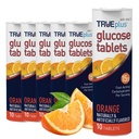 TRUEplus Comprimidos de glucose, sabor laranja - tubos 6X 10ct