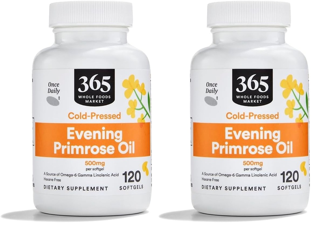Mercado inteiro de alimentos, óleo de Primrose à noite 500Mg, 120 Softgels (Pacote de 2)