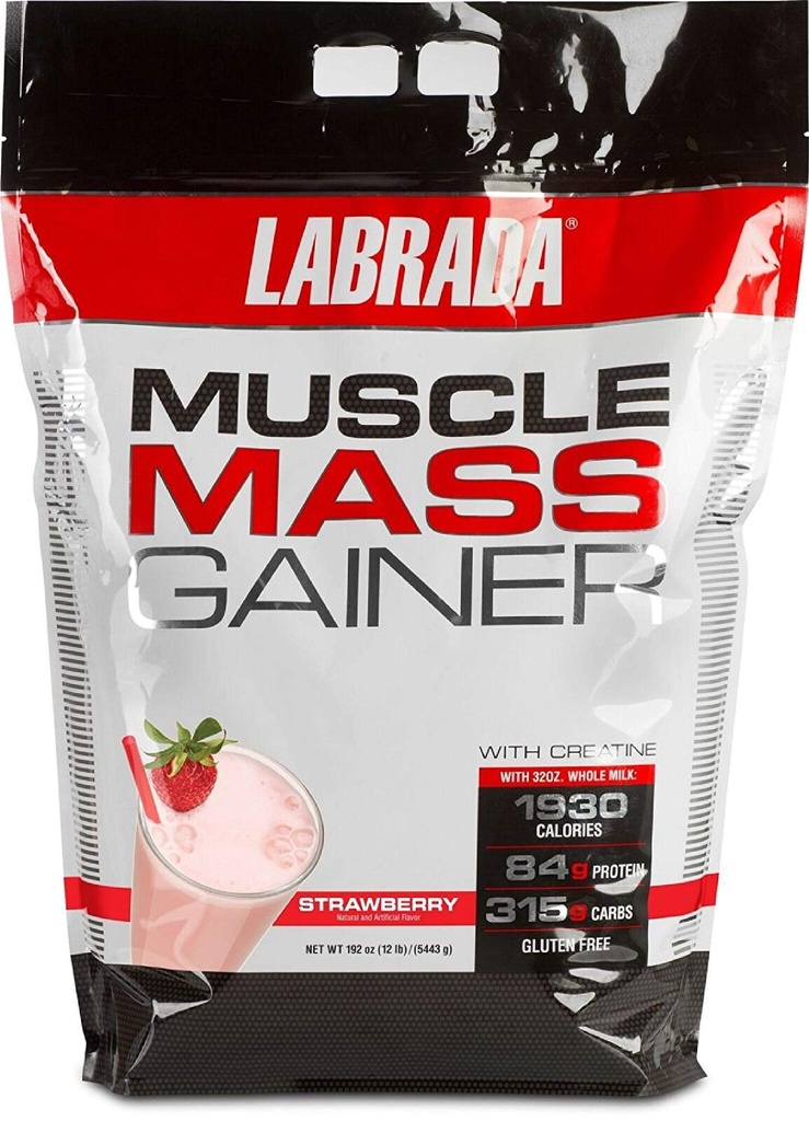 Labrada Nutrition Muscle Mass Gainer, Morangueiro, 12 Libras