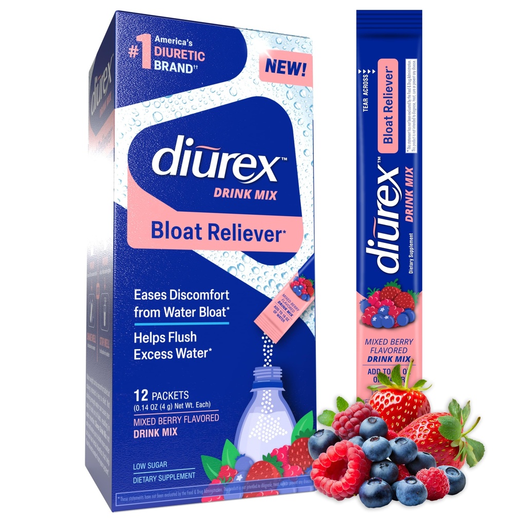 Diurex Drink Mix - Suplemento Diurético - Misturado sabor de cerveja - Bloat alívio com Diurex Proprietário Bloat-Aliviando Mistura - serviço único - 12 Pack