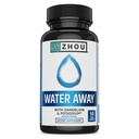 ZHOU Água Away Fórmula de ervas para equilíbrio de fluidos saudável , com Dandelion, Potássio, Chá Verde e Mais , 60 Cápsulas