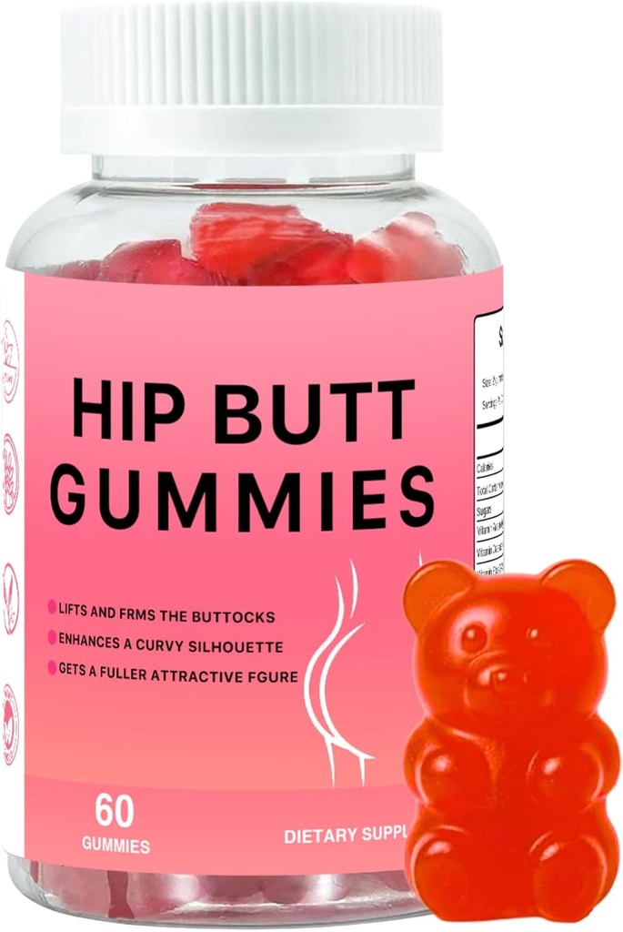 Butt Butt Gummies BBL para crescimento rápido da bunda e melhorar, 60 chicletes Booty para bunda maior rápido, chicletes Booty para ganho de peso para mulheres aumento da bunda
