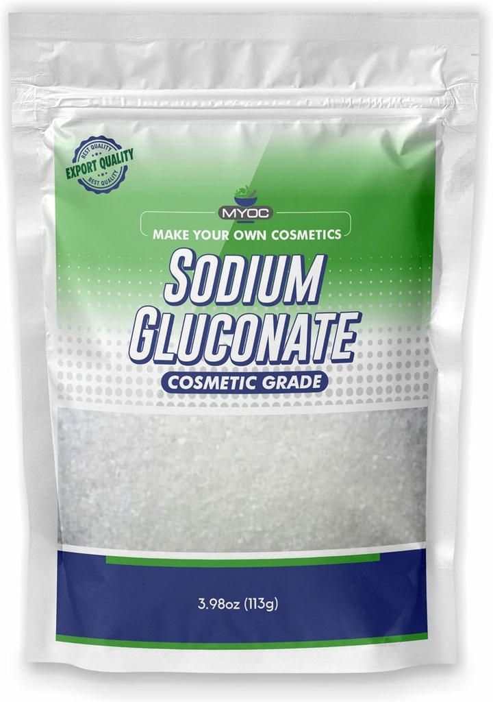 Pó de Gluconato de Sódio – 113 Gm (3.98 Oz), Gluconato de Sódio Puro para Pele, Gluconato de Sódio Grau Cosmético, Sabão, Gluconato de Sódio para Cosmético, Gluconato de Sódio Bulk