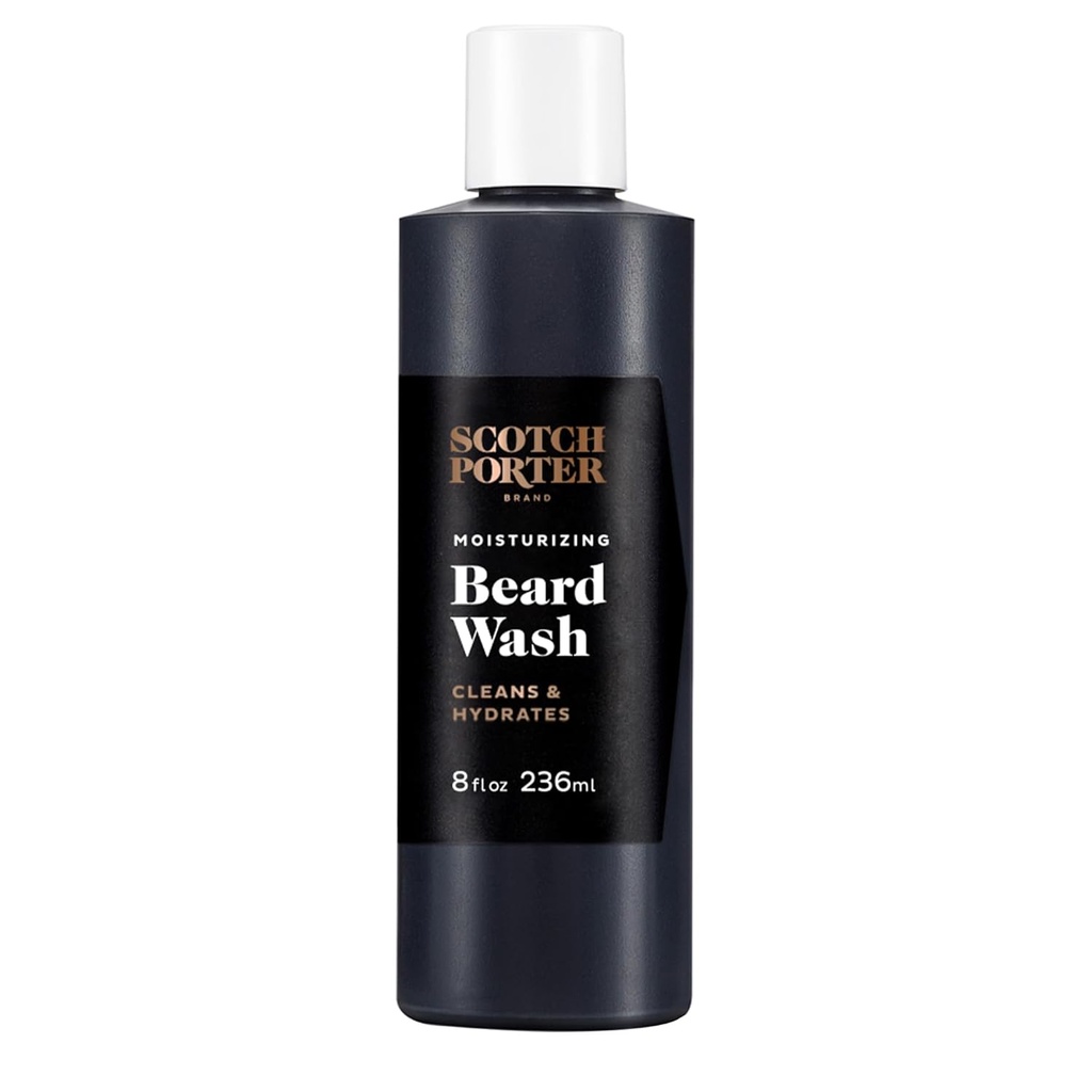 Scotch Porter hidratante Barba Wash – Cleanse, Refresh, Hydrate & Soften Coarse, cabelo facial seco enquanto protege a pele para uma barba mais completa / saudável – Original Scent, 8 onças. Frasco