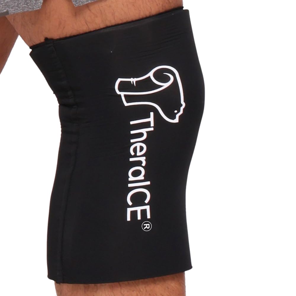 Manga de compressão do saco de gelo do joelho TheraICE para lesões, Reusable Gel Cold Packs Brace Também para cotovelo, tornozelo & bezerro - flexível Cold Wrap Recuperação para Meniscus, ACL, MCL Pain Relief