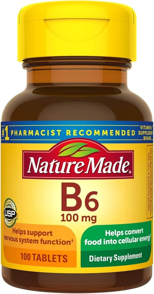 Vitamina B-6 100 mg Comprimidos 100 ea (embalagem de 4)
