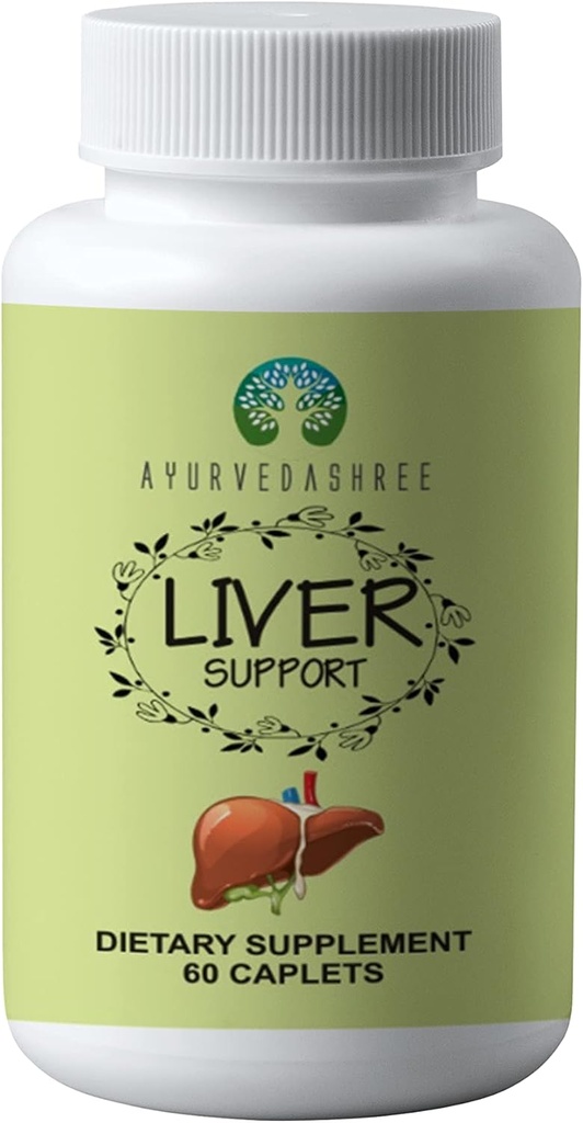 Suporte de fígado Suplemento ayurvédico de ervas, Suporta fígado saudável, Mistura de 13 ervas poderosas, Vegan, Sem glúten, 60 Caplets