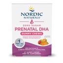 Naturals nórdicos Zero Açúcar DHA Gummies Vitamina pré-natal, Morango sabor laranja - 27 Gummies - Suplementos para a gravidez - 600 mg Omega-3 Óleo de peixe e 400 UI Vitamina D3-27 Servings