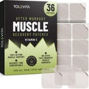Pós treino Músculo Recuperação Patches com Vitamina C - 36 Patches para suporte de estilo de vida ativo, ajuda a acalmar e refrescar após o exercício, conveniente e fácil de usar para homens e mulheres