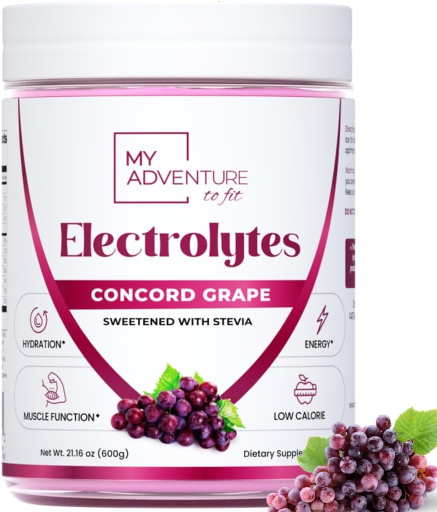 Zero Sugar - Concord Grape Electrolytes Pó - Refrescante Hydration Mix - Cafeína Energia Livre com Todos os Ingredientes Naturais - Vegan, Keto & Paleo - Açúcar Free Electrolytes Drink Mix - 120 Servings