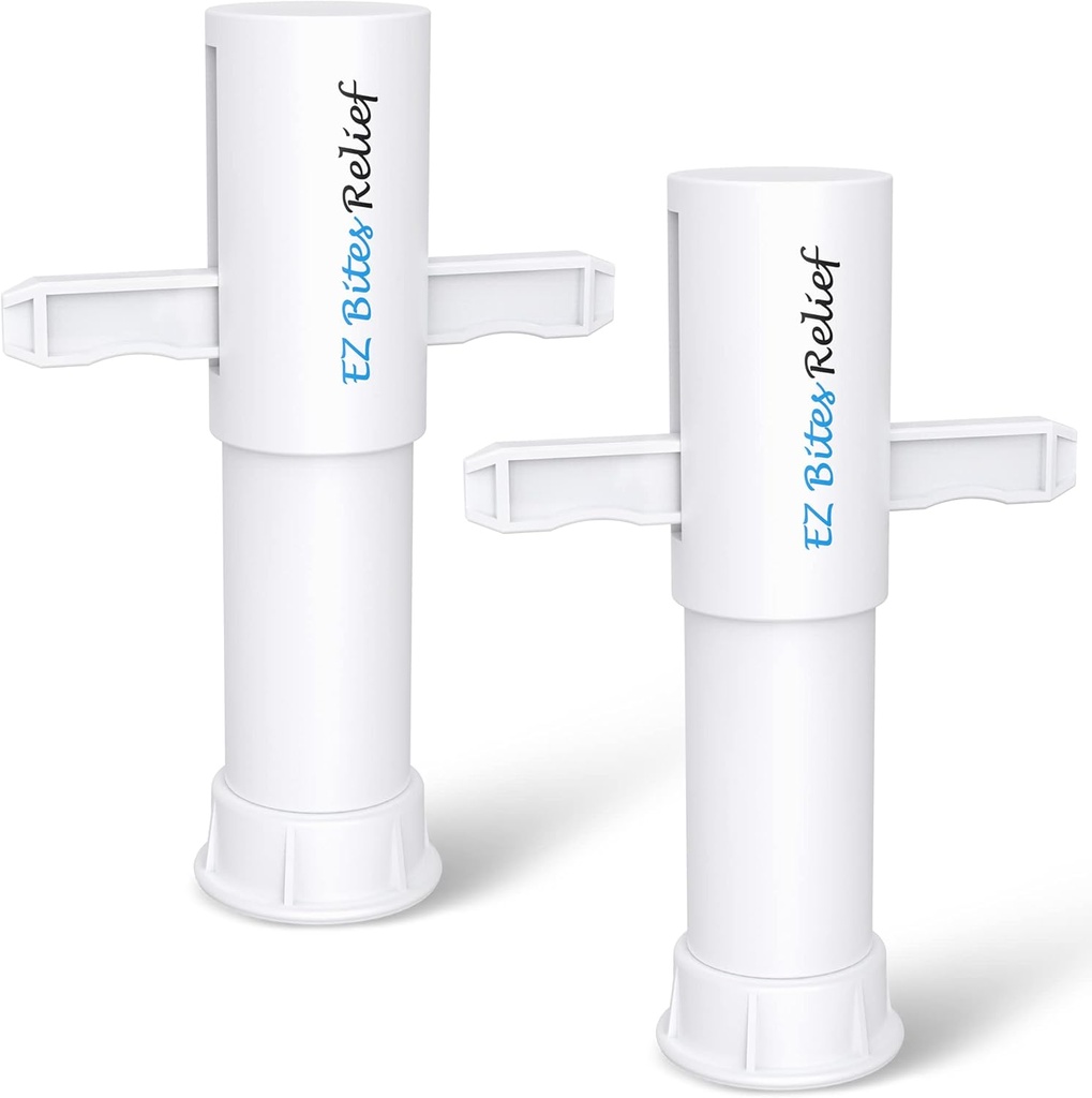 Memine EZ Bites Relief Suction Tool - 2 pacote Bee Sting and Bite Itch Relief Sucker, Venom Extractor para remoção Saliva/Venom, alívio temporário de Coceira e Inchaço, Kid-Friendly White