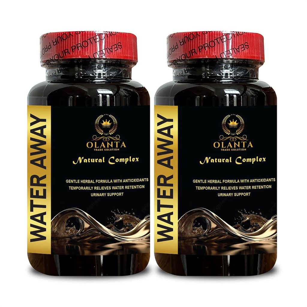 Water Away Suplemento - Saúde urinária, Retenção de Água, Diurético Natural para Expelir Água Fora, Sinta-se melhor e mais leve, Bloating Alívio - 2 Garrafa 120 Cápsulas