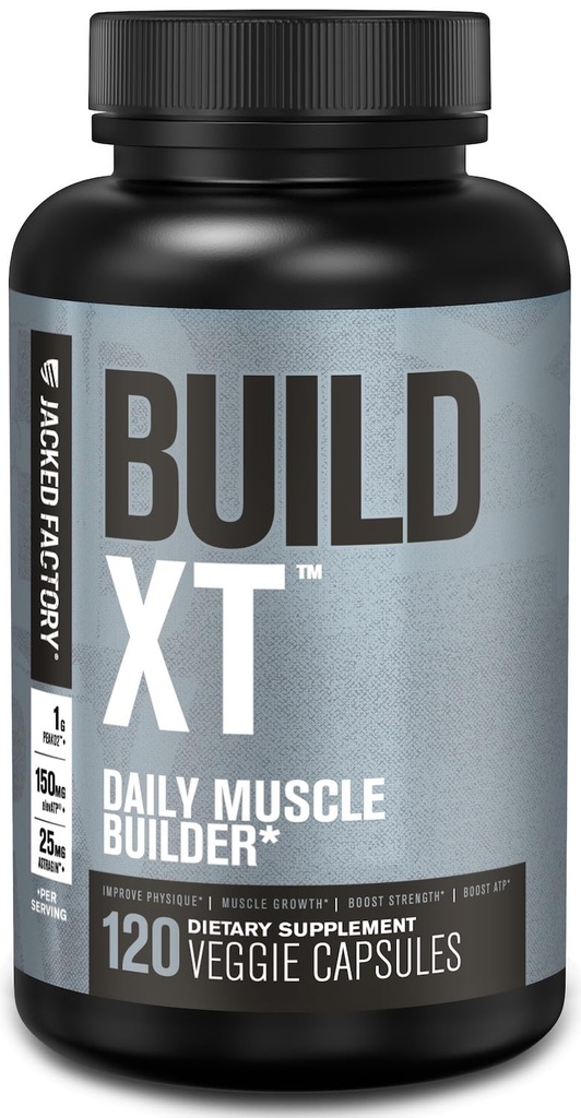 Jacked Factory Build-XT Daily Muscle Builder & Performance Enhancer - Suplemento do edifício do músculo para força muscular & crescimento
