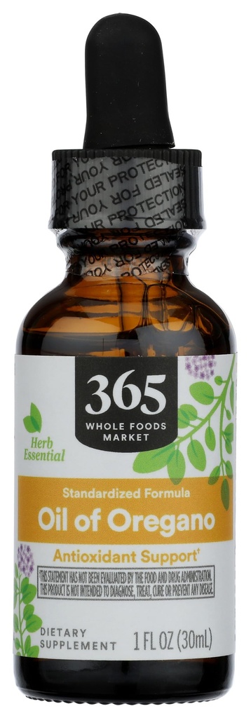 365 por mercado inteiro de alimentos, óleo de extrato líquido de orégano, 1 Fl Oz