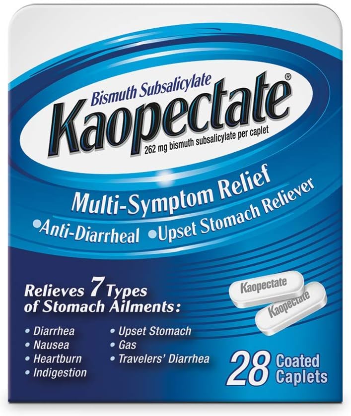 Kaopectate Multi-Symptom Anti-Diarreia & Perturbação Estômago Reliever, 28 Caplets, Branco