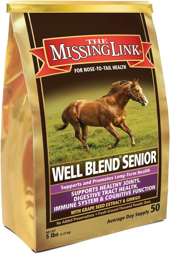 A ligação em falta Equine Bem Misturar Superalimento Senior Supplement Powder, 5 libras Bag / 50 dias Fornecimento