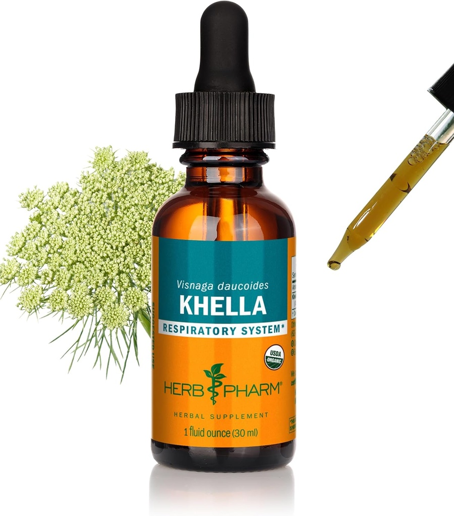 Herb Pharm Khella Extrato Líquido para Suporte do Sistema Respiratório - 1 Onça (DKHELL01)