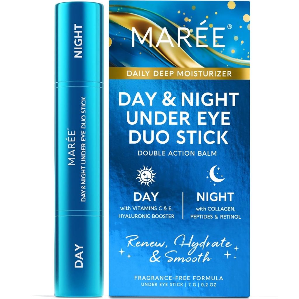 MAREE Sob Eye Balm Stick - Sob Eye Brightener para círculos escuros Anti-envelhecimento Hidratante Face Hidratante - Ácido Hialurônico Vitamina C Serum & Retinol Cream Skin Care - Rugas Stick Hydrating Retinol Balm