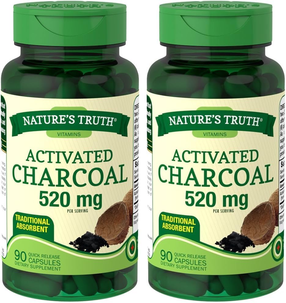 Carvão Ativo da Verdade da Natureza, 2 Pacotes