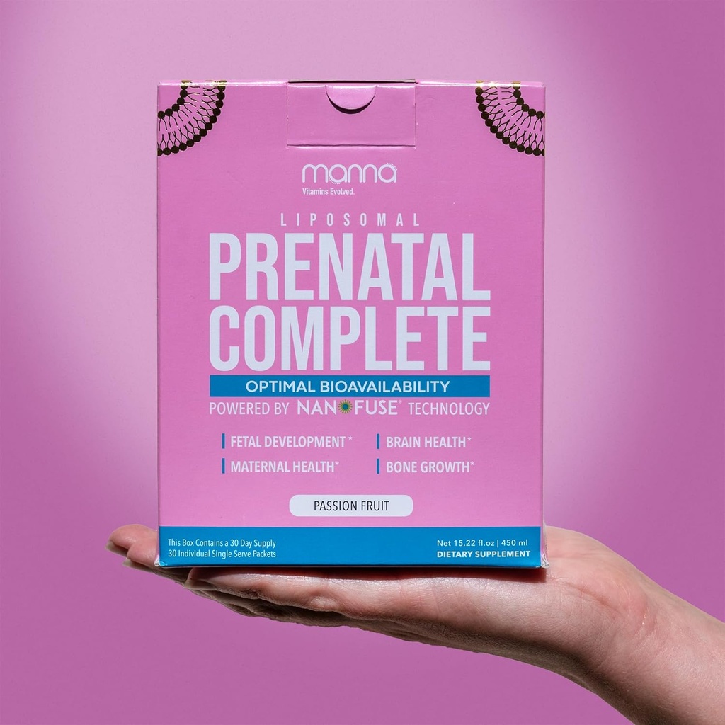 Manna Vitaminas Evoluidas - Lipossômico Pré-Natal Completo - Vitaminas Líquidas Pré-Natais para Mulheres - Melhores Vitaminas Pré-Natais para Gestantes para Todos os Estágios de Gravidez