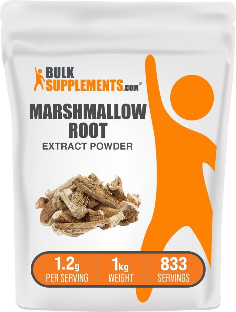 BulkSuplements.com Marshmallow Root Extract Powder - Marshmallow Root Supplement, Herbal Supplement - Gluten Free, 1.2g por serviço, 1 kg (2,2 lbs) (Pack of 1)
