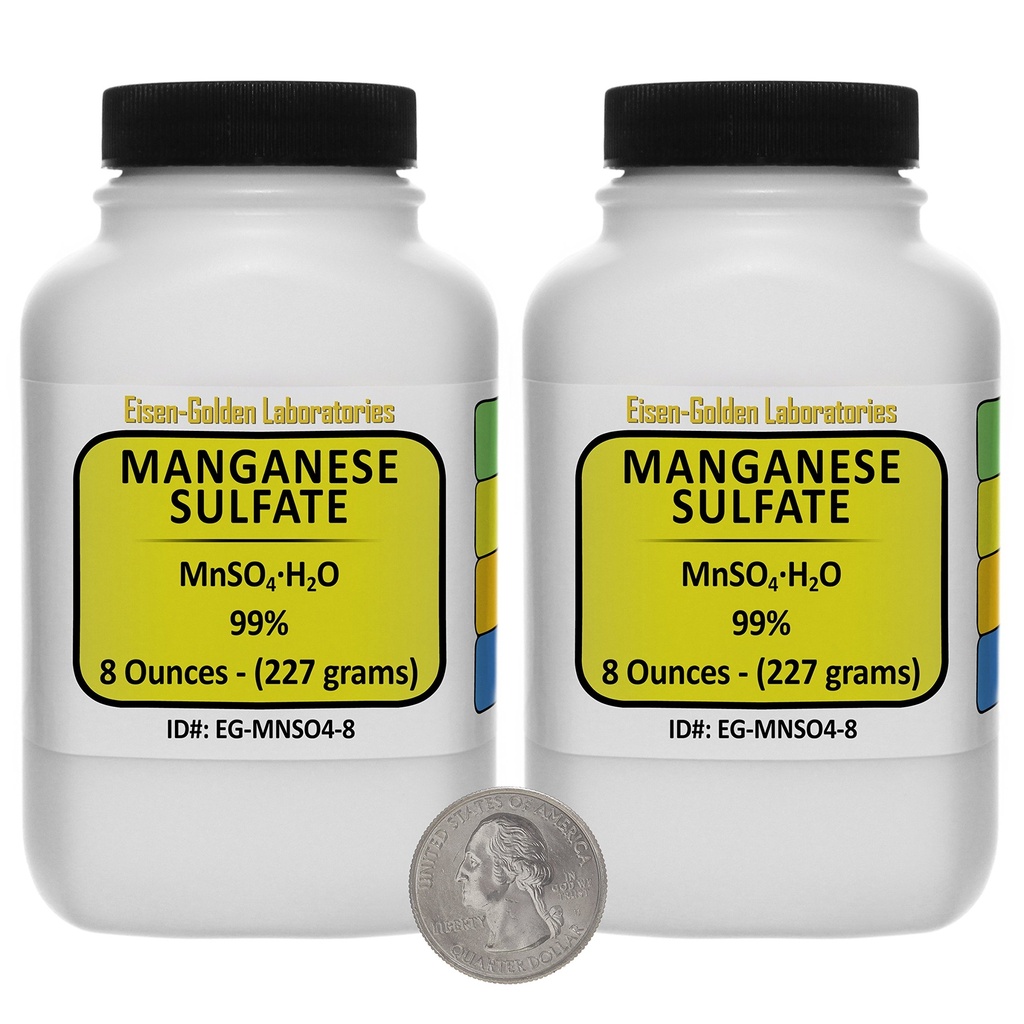 Sulfato de manganês [MnSO4(H2O)] 99% Pó AR de Grau 1 Lb em Duas Garrafas de Salva-Espaço