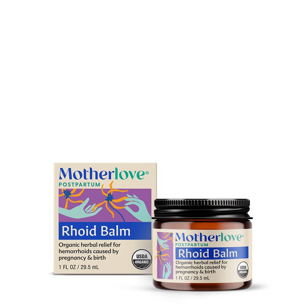 Mãelove Balm inferior da mãe (1 oz) Ervas Orgânicas Salve w/Witch Hazel para Fundo durante a gravidez e pós-parto — Não-GMO Ponho